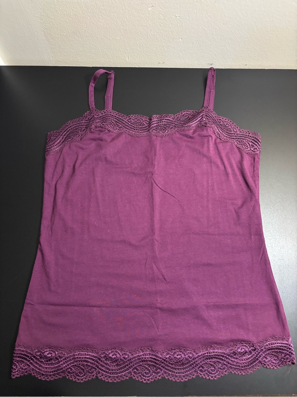 2000s y2k purple lace cami with adjustable straps